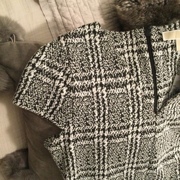 NWT Michael Kors blk/white plaid vneck dress S - Picture 8 of 16